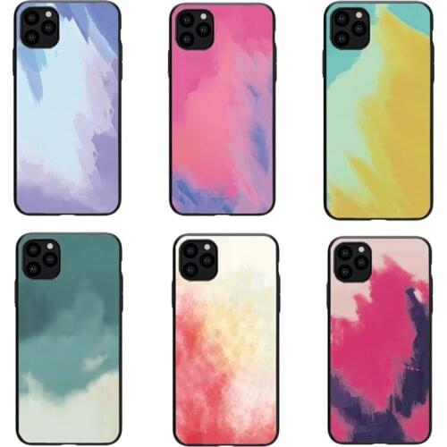 Cases For iPhone X XS Max XSMax XR 6 7 8 Plus 6 6sPlus 7Plus 8Plus Silicone Watercolor Painted 6 Colors phone Cover Case
