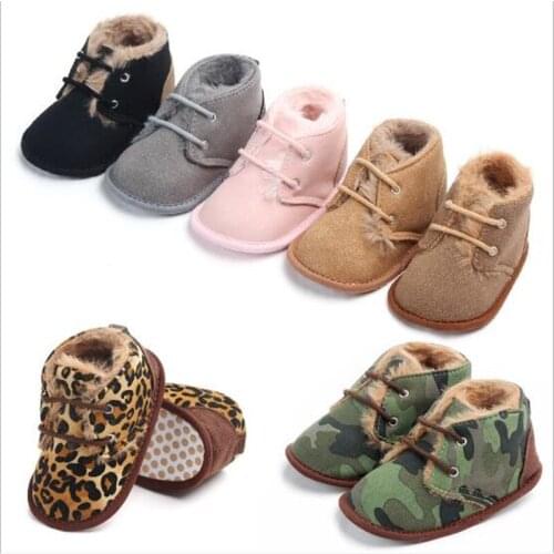 Fashion Winter Fur Baby Shoes Infants Snow Boots Newborn Warm Shoes Antislip Boys Girls Casual Shoes
