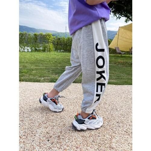 Childrens Casual Sport Pants 2021 Summer New Baby Clothes Boys and Girls Korean Thin Patchwork Harem Pants Anti-mosquito Pants
