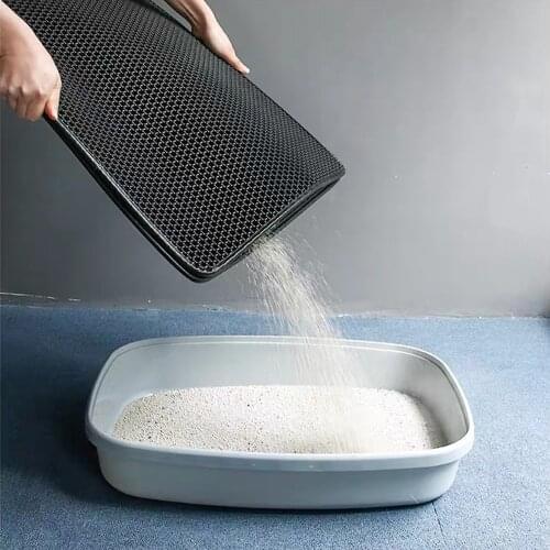 Double Layer EVA Cat Litter Pad Waterproof Cat Litter Trapping Pet Cats Litter Box Pad Mat Clean Mat Products For Cats Supplies