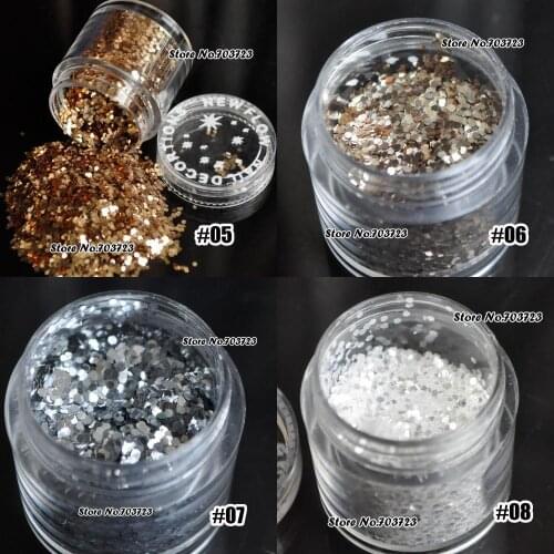 Multiple Colour Choice Nail Art FINE GLITTER DUST UV Gel Acrylic Nails Accessory N05-N08