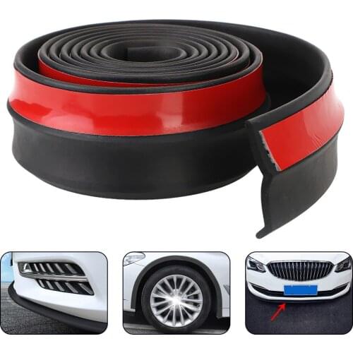 60mm Width Rubber Strip Exterior Mouldings Universal Car Lip Skirt Protector 2.5M Car Front Bumper Lip