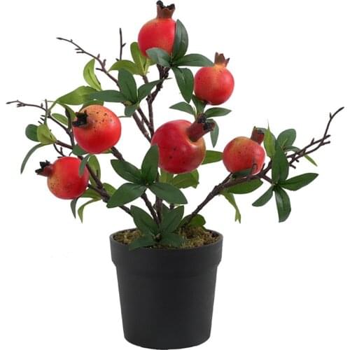 Bonsai Artificial Plants Bonsai Fake Tree Yellow Foam Fruit Potted For Home Decoration Accessories Wedding Decor