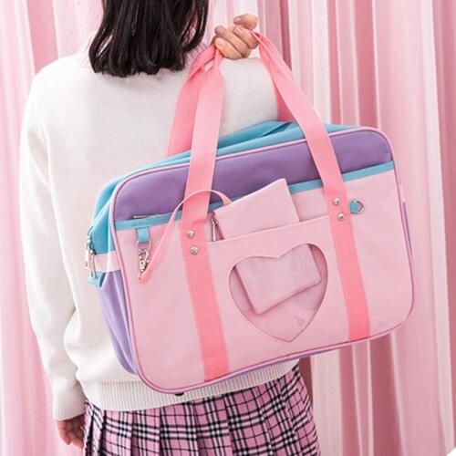 Exquisite taste style Pink School Bags For Women Girls Canvas Travel Shoulder Large Capacity Casual Storage Organizer Bags Totes