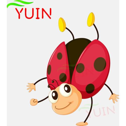 Cute Inverted Ladybug Animal Car Sticker Fashion PVC Bumper Window Decoration Accessories Waterproof High Quality Decal 15*12cm