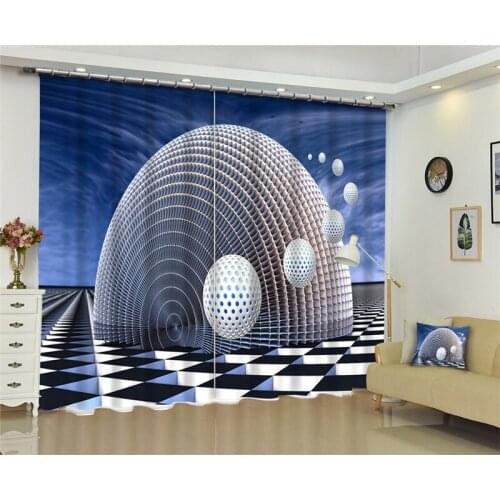 Curtains Round Luxury Blackout 3D Window Curtains Living Room office Bedroom Drapes Cortinas Rideaux Customized size pillowcase
