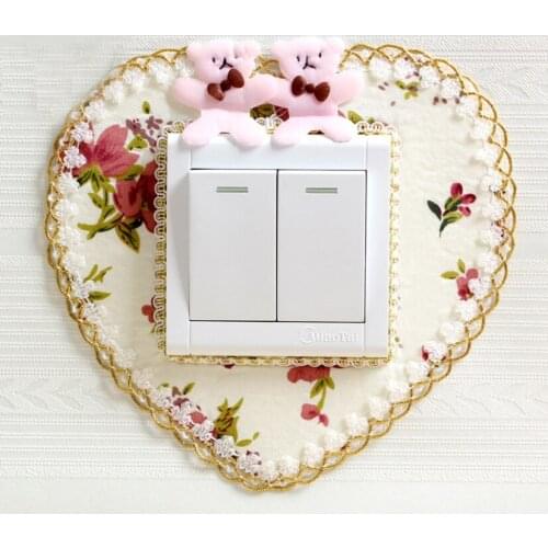 Lace Switch Stickers Socket Decoration Cute Protective Cover Creative Socket Cover Wall Stick Childrens Room Wall Stickers