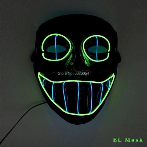 GZYUCHAO EL Flashing Anonymous Mask EL Wire Masks Cosplay Costume Led Mask For Carnival Party Glowing Dance Halloween Props