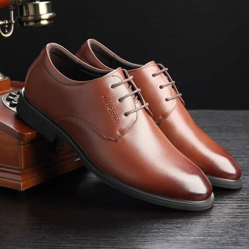 Mens Professional Leather Shoes 2021 New Fashion Top Layer Cowhide Low-cut Business Suit Mens Shoes