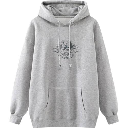 Oversize Girls Soft Warm Cotton Hoodies Spring-Autumn Fashion Ladies Loose Pullovers Streetwear Women Casual Outerwear Chic