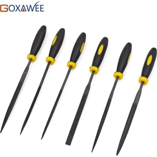 GOXAWEE 140mm Assorted Needle File Set Hand Files For Metal Glass Stone Jewelry Wood Carving Craft Steel Hand Tools