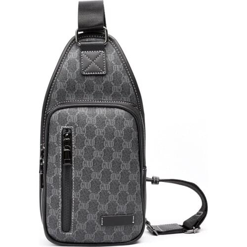 Luxury Brand Belt Bag Men Chest Bag Leather Waist Pack Fashion Vintage Print Business Multifunction Bags Male Casual Chest Pack