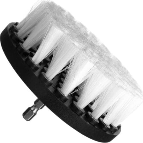 New White Drill Brush Attachment 5\\\" For Cleaning Carpet Leather Upholstery Tool