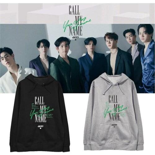 KPOP Got7 New Album CALL MY NAMEBlack White Grey Pink Spring Autumn Hoodies Spinning Top YuGyeom YoungJae Mark FH49