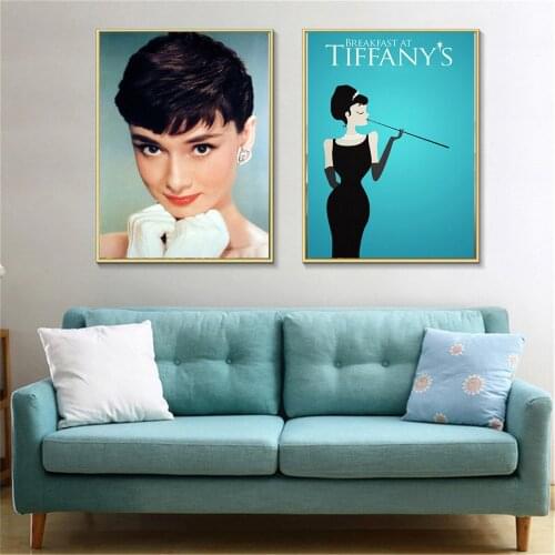 Audrey Hepburn Vintage Canvas Art Print Painting Poster Wall Pictures For Room Home Decoration Wall Decor canvas Fabric No Frame