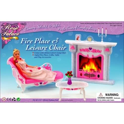Original for fashion princess chaise lounge barbie stove winter 1/6 bjd doll accessories house furniture set child toy gift