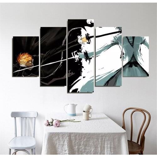 5 Piece Wall Art Canvas Pictures Grim Reaper Anime Figure Posters Home Modern Decor Prints Living Room Decoration Paintings