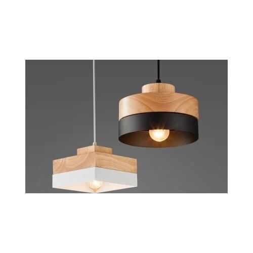 Simple Loft Style Wood Iron Droplight Modern LED Pendant Light Fixtures For Living Dining Room Hanging Lamp Indoor Lighting