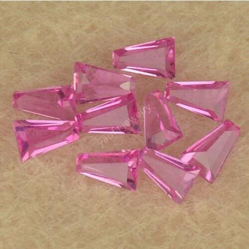 Sale 5A Ladder Shape Parallel Cut Lab Created 3# Light Pink Rose Red Color Corundum Stone Rubys Synthetic Loose Gems For DIY