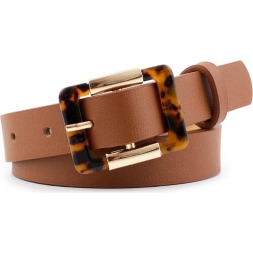 2019 Luxury Leopard Print Belt Women Black Brown PU Leather Waist Belts For Ladies Dress Cinturones Para Mujer