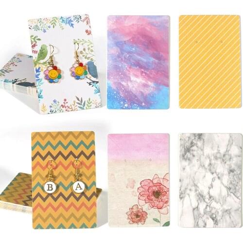 40pcs 20pcs 6x9cm Ear Studs Earrings Display Cards Flower Cardboard Necklaces Hang Tag Paper Card for Packaging Jewelry DIY Gift