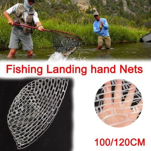 120cm Elastic Net Fly Fishing Land Net Transparent Rubber Replacement Net Not Hurt Fish Durable Soft Fish Pocket Fishing Tool