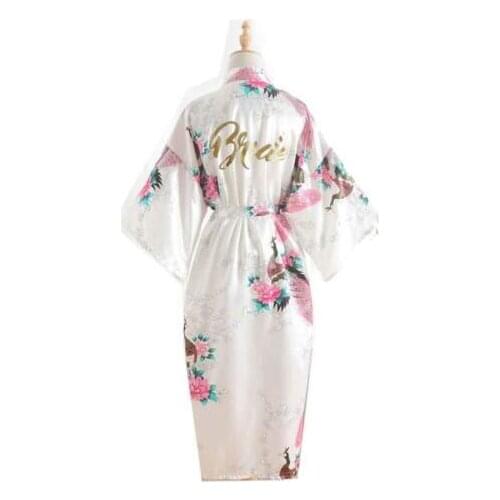 Silk Bridesmaid Bride Robe Maid Of Honor Robe Mother Of The Robes Women Satin Wedding Kimono Sexy Nightgown Dress Woman Bathrobe