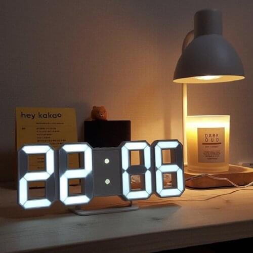Nordic 3D stereo clock, snooze function, display smart alarm clock, thermometer office clock, living room LED digital wall clock