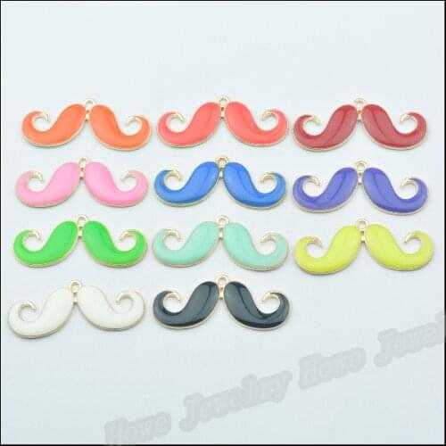 Mix colors 11pcs 45*19MM DIY retro alloy jewelry making accessories cute moustache charms KC gold beard pendants dangle handmade