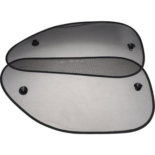 2Pcs Car Sun Visor Rear Side Window Sun Shade Mesh Fabric Sun Visor Shade Cover Shield Anti-UV Auto Sunshade Curtain
