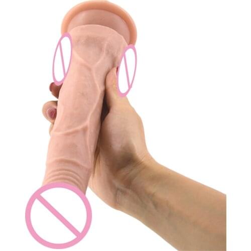 Super Long Soft Male Penis Sucker Realistic Dildo Vibrator for Female Masturbation Vaginal G Spot Dildo Sex Toy for Women Couple