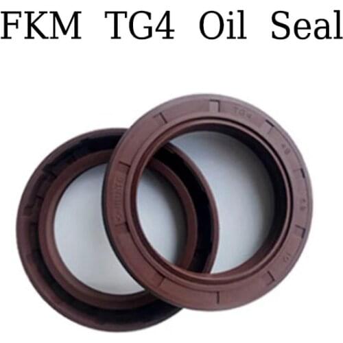 TG4 Skeleton Oil Seals Rubber Covered Three Lip with Brown Fluorine Simmer Ring Rotary FKM Gasket ID 45mm