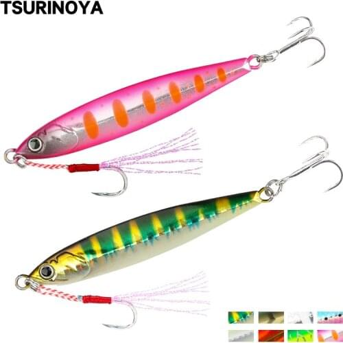 TSURINOYA 8pcs Inshore JIG Meta Lure Set STINGER 20g 30g 40g Long Casting Slow Jigging Saltwater Hard Fishing Bait Bass Seabass