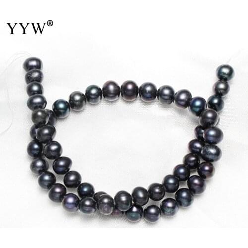 YYW High Quality 8-9mm Natural Potato Freshwater Pearl Beads Strand 15.1" Stand Gemstones For Jewelry Making Necklace Hole 0.8MM