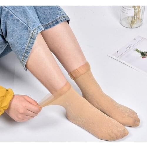 Skin Lace Socks for Women Summer Thin Breathable Short Women Socks 2021 Japanese Fashion Flower Ruffle Mesh Cute Socks Black