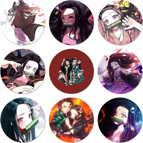 Anime Kimetsu no Yaiba Icons Pins Badge Decoration Brooches Metal Badges For Backpack Decoration