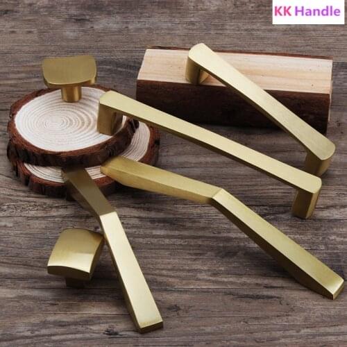 Gold brass kitchen cabinet handles Cupboard Door Pulls Drawer/dresser Knobs European Fashion Furniture Handle Hardware