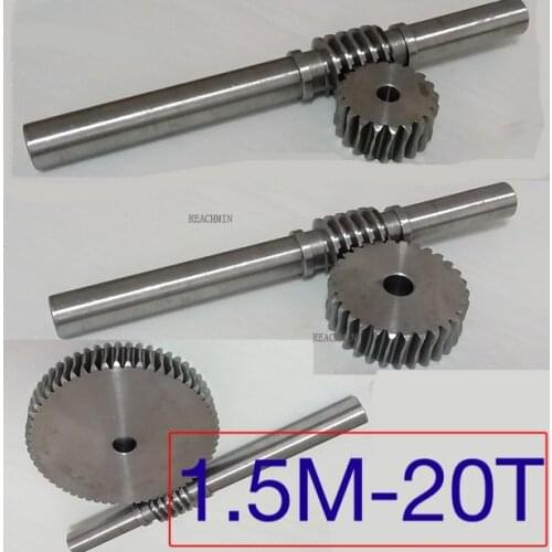 1.5M-20T Gear d:34.5mm 45-steel Precision worm gear transmission--gear rod L:230MM D:18MM