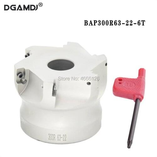 New 1pcs BAP300R 63 22 6T Indexable Face Mill Cutter 6 Flutes Endmill Right Angle Shoulder Face Mill Cutter for APMT1135 Insert