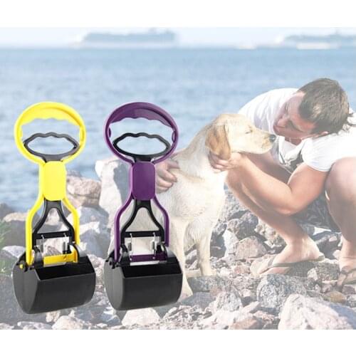 Pet Pooper Scooper Long Handle Jaw Poop Scoop Clean Pick Up Puppy Dog Cat Waste Picker Cleaning Tool Outdoor Poop Bag 1 Pcs