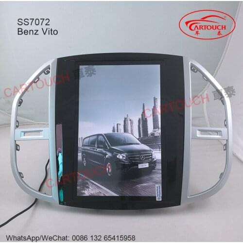 12.1 Inch Vertical IPS Screen Tesla Style Android Car GPS Multimedia Player for Benz Vito 2016+ Car GPS Radio AM FM RDS