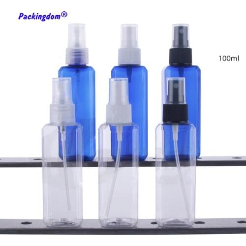 20pcs Plastic Sprayer Bottle Fine Mist Sanitizer Empty 100ml Perfume Quartet Spray Pump Bottles Atomizer Cosmetic Container Tube