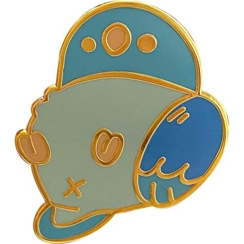 A blue parrolet is showing off his fluffbut.This Parrotlet Butt Enamel Pin looks like its waiting for you