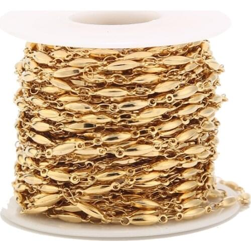 10*2mm Stainless Steel Gold Link Chain Necklace Bulk Cable Chain for Jewelry Making Findings DIY Necklace Bracelet
