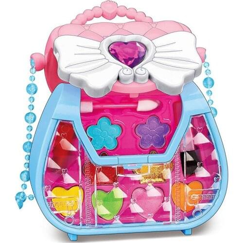 Children DIY Portable Box Play House Makeup Toy Simulation Princess Cosmetics Girl Lipstick Eye Shadow Blush Set