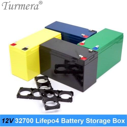 Turmera 12V 32650 32700 Lifepo4 Battery Storage Box and 1X4 Bracket for 12V 7Ah Uninterrupted Power Supply or E-bike Battery Use