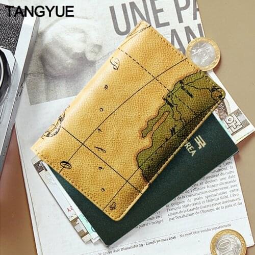 Leather Men Womens Passport Cover on The Passport Holder Protector Map Travel ID Credit Card Case for Passport Wallet Pasport