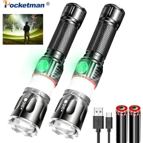 Powerful LED Flashlight with COB Side Light Torch Magntic Tail Flashlights Waterproof Torch Zoomable Flash Light Hand Light