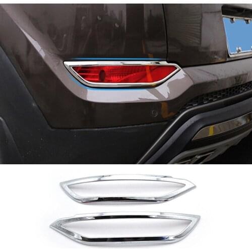 BBQ@FUKA For Hyundai Tucson 2016-2017 Chrome ABS Rear Reflector Fog Light Lamp Cover Trim Molding