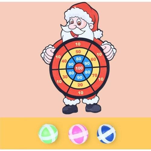 Wall-Mounted Christmas Santa Dart Board Sticky Flying Ball Target Dart Accuracy Precision Target Kids Leisure Time Board Gifts